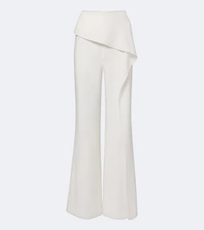 Roland Mouret Draped Flared Pants In White