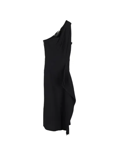 Pre-owned Roland Mouret Draped Midi Dress In Black