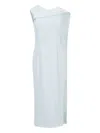 Roland Mouret Draped Sleeveless Midi Dress In Blue