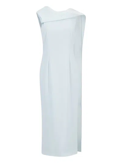 Roland Mouret Draped Sleeveless Midi Dress In Blue