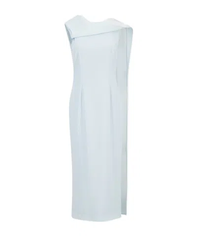 Roland Mouret Draped Sleeveless Midi Dress In Blue