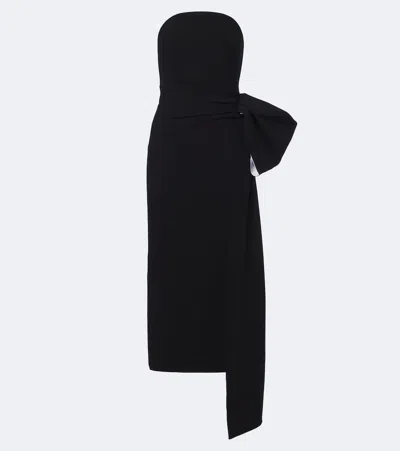 Roland Mouret Draped Strapless Crêpe Cocktail Dress In Black