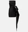 Roland Mouret Draped Strapless Taffeta Minidress