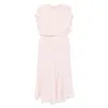 Roland Mouret Belted Midi Dress In Pink