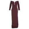 Roland Mouret Embellished Cady Gown In Burgundy Acetate In Burgundy
