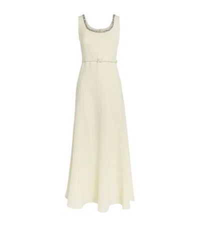 Roland Mouret Embellished Cady Midi Dress In Yellow