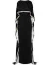 Roland Mouret Embellished Satin Crêpe Gown In Black