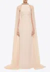 Roland Mouret Verzierte Robe Aus Seidenchiffon In Beige