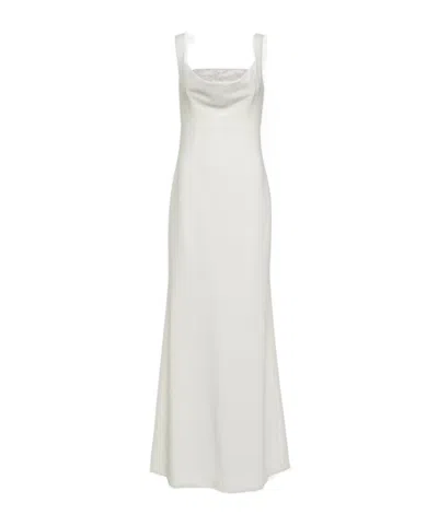 Roland Mouret Embellished Crêpe Gown In White