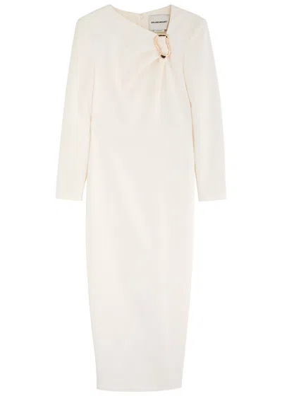 Roland Mouret Embellished Crepe Midi Dress In Cream