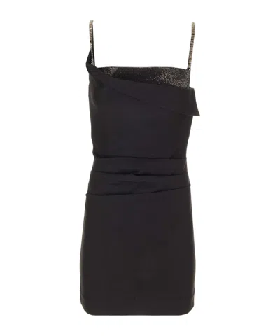 Roland Mouret Embellished Crepe Mini Dress In Black