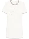 Roland Mouret Embellished Crepe Mini Dress In White