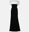 Roland Mouret Monochrome Embellished Crepe Gown