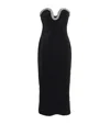 Roland Mouret Embellished Strapless Velvet Midi Dress In Black