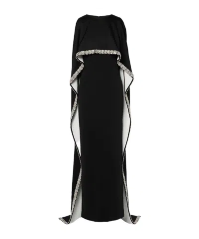 Roland Mouret Embellished Satin Crepe Gown In Black