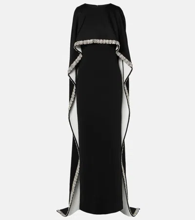 Roland Mouret Embellished Satin Crêpe Gown In Multicoloured