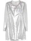 Roland Mouret Embellished Sequin Mini Dress In Silver