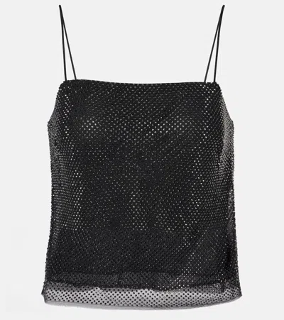 Roland Mouret Embellished Silk Chiffon Camisole In Finished With Raw Hem