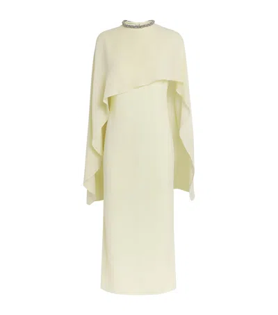 Roland Mouret Embellished Silk Midi Dress In Yellow