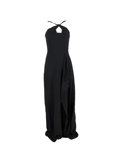 Pre-owned Roland Mouret Embellished-strap Maxi Dress In Black