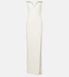 Roland Mouret Embellished Strapless Crêpe Gown In White