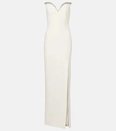 Roland Mouret Embellished Strapless Crêpe Gown