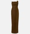 Roland Mouret Embellished Strapless Gown In Brown