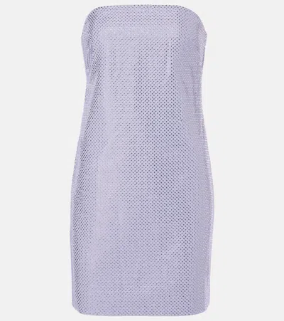 Roland Mouret Embellished Strapless Minidress In Purple