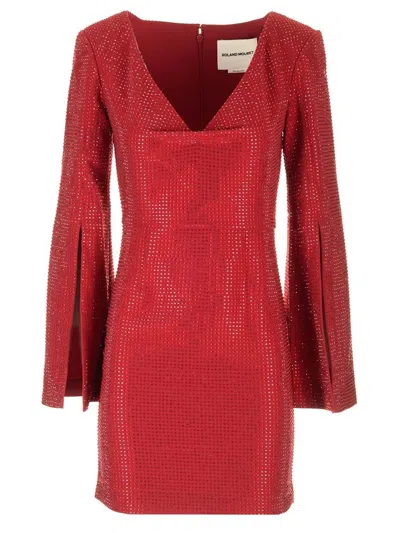 Roland Mouret Embellished V In Red