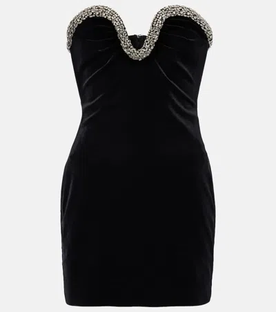 Roland Mouret Embellished Velvet Corset Dress In Black