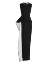 Roland Mouret Embellished Waist Drape Gown Maxi Dress In Black