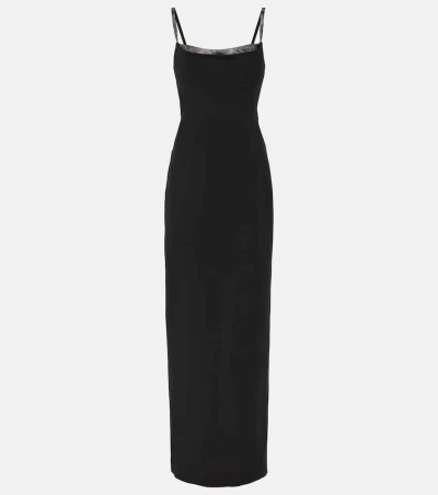 Roland Mouret Embellished Wool And Silk Gown In Schwarz