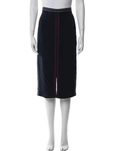Pre-owned Roland Mouret Embroidered Accent Knee-length Skirt In Blue