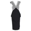 Roland Mouret Eyelet Cuttout Dress In Multicolor Polyester In Multi