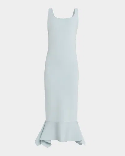 Roland Mouret Fit-and-flare Knit Midi Dress In Blue