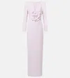 Roland Mouret Floral-appliqué Gathered Gown