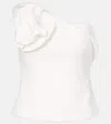 Roland Mouret Floral-appliqué Strapless Crêpe Top In White