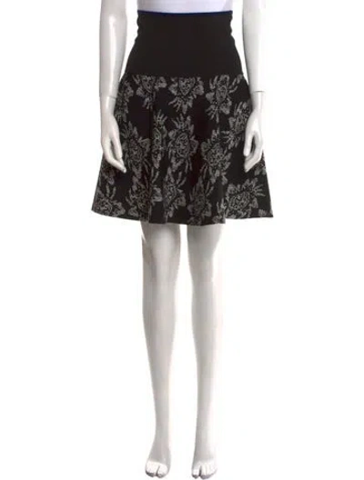Pre-owned Roland Mouret Floral Print Knee-length Skirt In Black