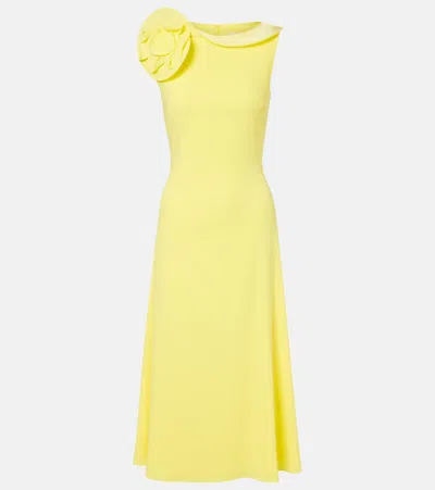 Roland Mouret Floral-appliqué Cocktail Dress In Yellow
