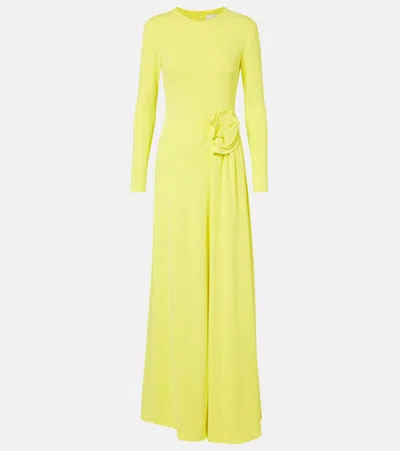 Roland Mouret Floral-appliqué Gown In Yellow