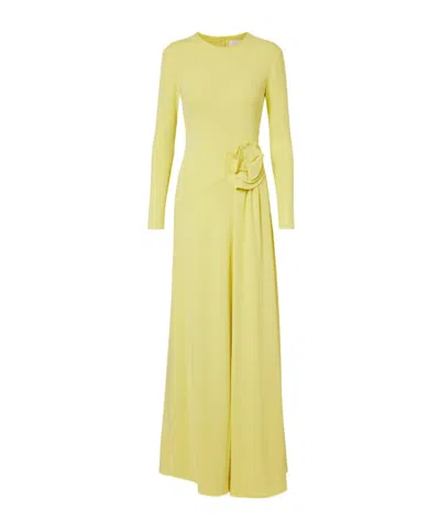 Roland Mouret Floral-applique Gown In Yellow