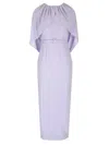 Roland Mouret Fluid Crepe Long Dress In Violet