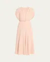 Roland Mouret Gathered Neck Light Cady Belted Dress