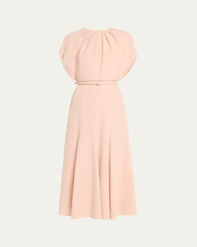 Roland Mouret Gathered Neck Light Cady Belted Dress