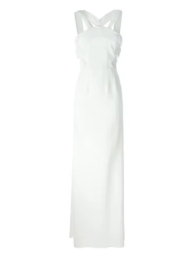 Roland Mouret Halterneck Dress In Neutral