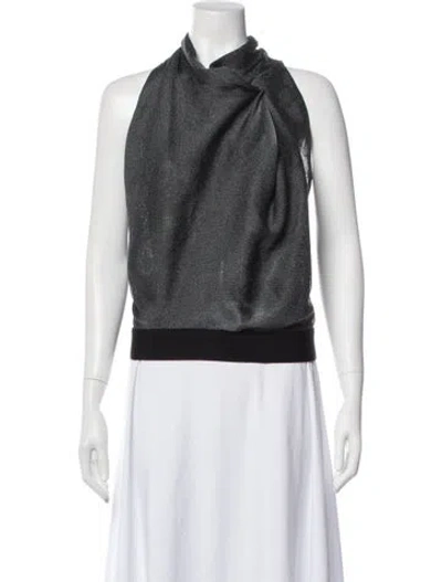 Pre-owned Roland Mouret Halterneck Sleeveless Top In Gray