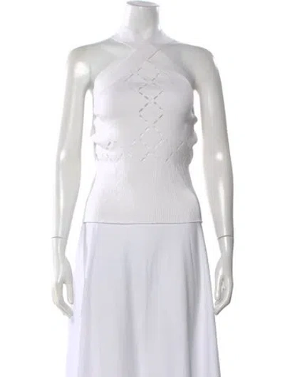 Pre-owned Roland Mouret Halterneck Sleeveless Top In White