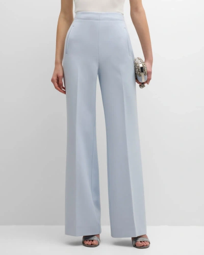 Roland Mouret High-rise Straight-leg Crepe Trousers In Blue
