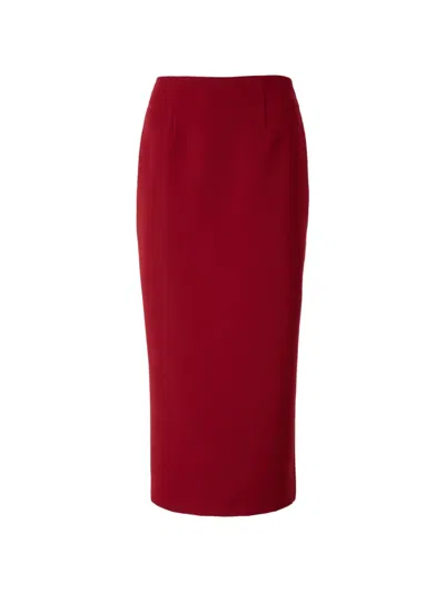Roland Mouret High-waist Crepe Skirt In Red