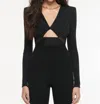 Roland Mouret Jersey V-neck Top In Black In Black